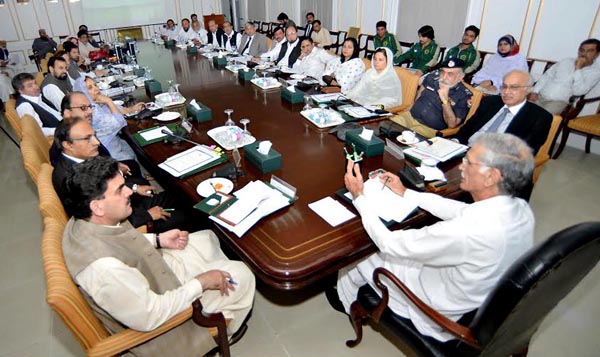 پشاور،وزیراعلیٰ خیبرپختونخواپرویزخٹک بورڈآف ڈائریکٹرزمیٹنگ کی صدارت کررہے ہیں