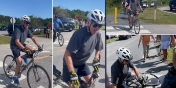 جو بائیڈن بائیسکل سے گر گئے۔